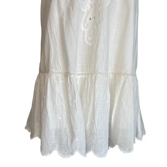 Anthropologie Letmebe Embroidered Eyelet Lace Peplum White Tunic NWT Size 4 - Picture 6 of 16